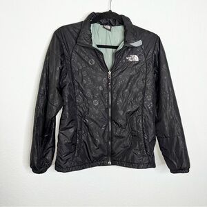 The North Face Jacket Coat Girls Large Floral Puffer Black Zip Up Soft Shell C1